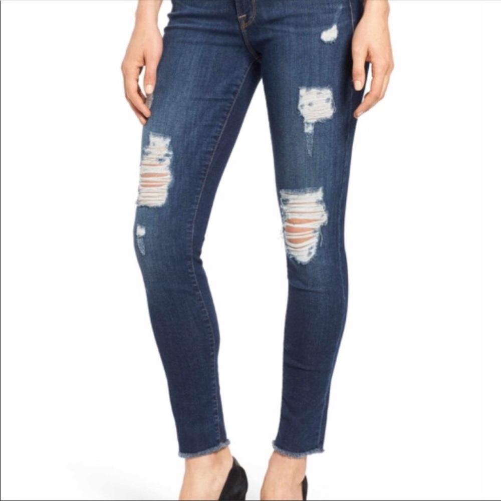 Good American GoodLegs High Rise Ripped Jeans